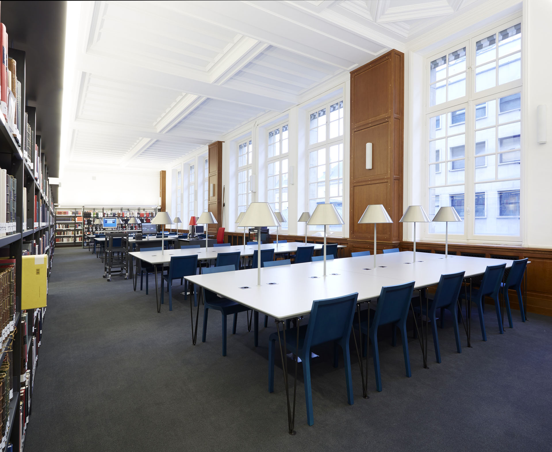 Bibliothèque interuniversitaire Sorbonne library building architecture design interior view