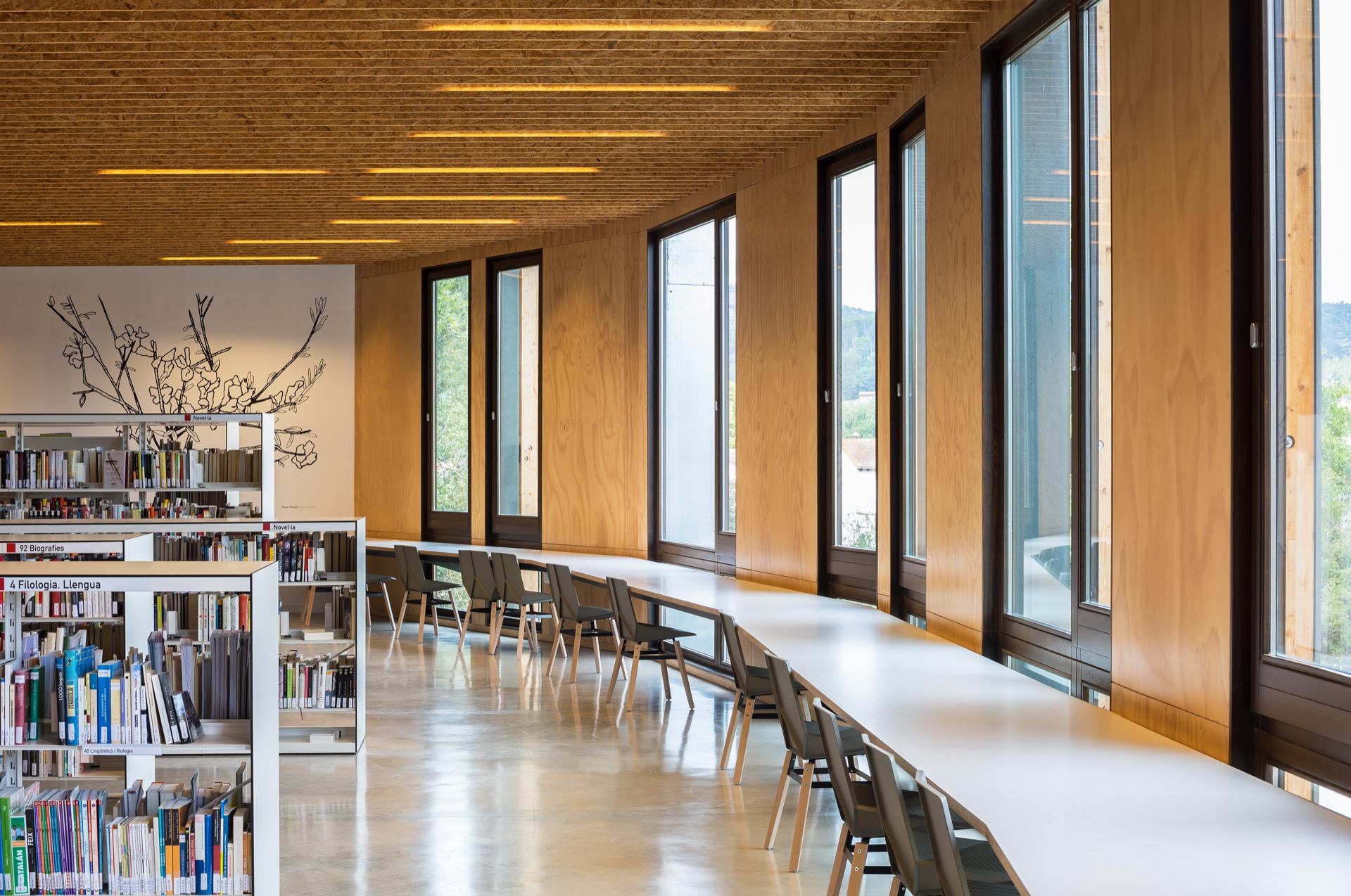 La Ginesta Begues library building architecture design interior view